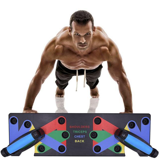 Push Up Rack Board 9 in 1 Body Building Fitness Exercise Tools Men Women