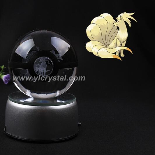 Pokemon Crystal Pokeball Toy Large Size (80 mm diameter)