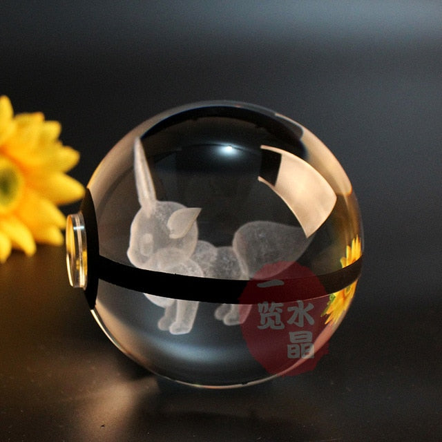 Pokemon Crystal Pokeball Toy Large Size (80 mm diameter)