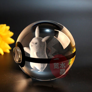 Pokemon Crystal Pokeball Toy Large Size (80 mm diameter)