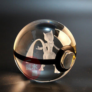 Pokemon Crystal Pokeball Toy Large Size (80 mm diameter)