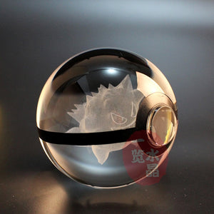 Pokemon Crystal Pokeball Toy Large Size (80 mm diameter)