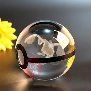 Pokemon Crystal Pokeball Toy Large Size (80 mm diameter)