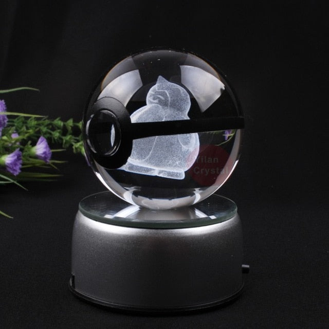 Pokemon Crystal Pokeball Toy Large Size (80 mm diameter)