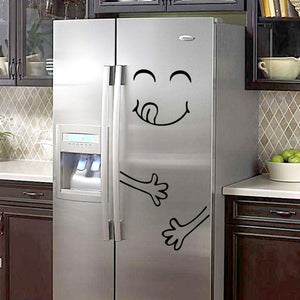 New 4 Styles Smile Face Wall Sticker Happy Delicious Face Fridge Stickers