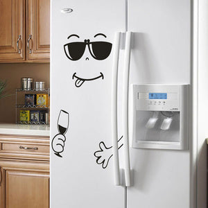 New 4 Styles Smile Face Wall Sticker Happy Delicious Face Fridge Stickers