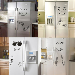 New 4 Styles Smile Face Wall Sticker Happy Delicious Face Fridge Stickers