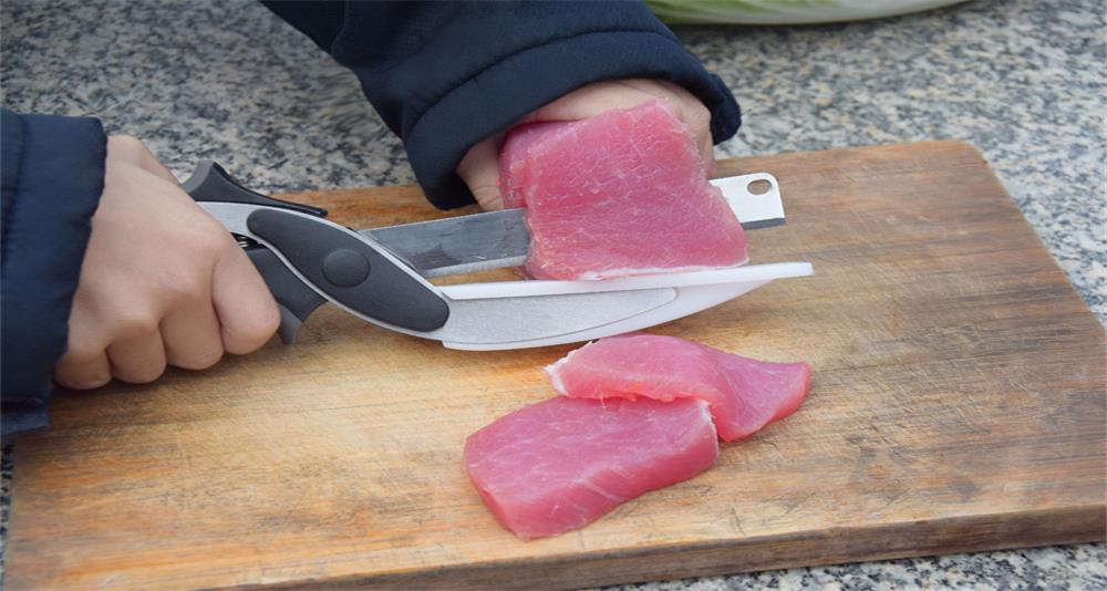 Kitchen 2-in-1 stainless steel cutting knife