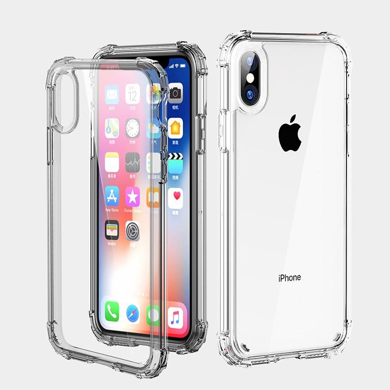 Fashion Shockproof Bumper Transparent Silicone Phone Case For iPhone