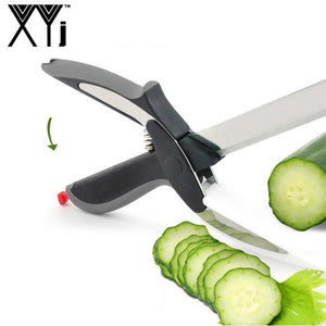 Kitchen 2-in-1 stainless steel cutting knife