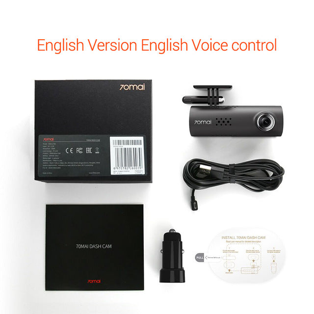 English Version Xiaomi 70Mai Cam Smart Voice Control 1080P Car DVR Dash Camera