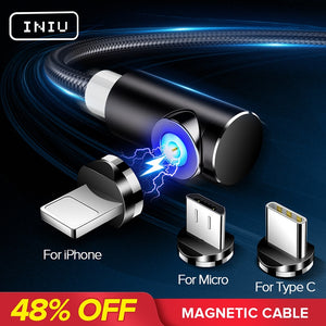 Fast Magnetic Cable Micro USB Charger Charging For iPhone, Samsung,  Android