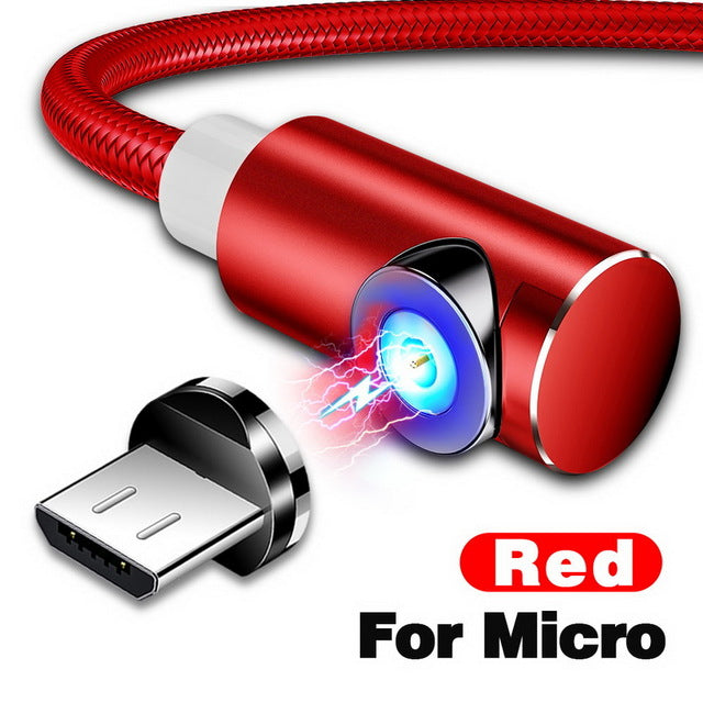 Fast Magnetic Cable Micro USB Charger Charging For iPhone, Samsung,  Android