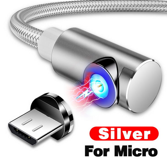 Fast Magnetic Cable Micro USB Charger Charging For iPhone, Samsung,  Android